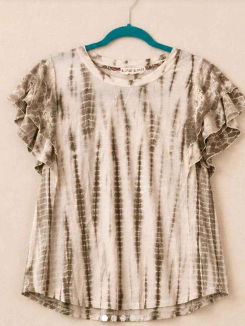 Knox Rose ~ Tie-Dye Ruffle Sleeve Blouse | Boho Flutter Top XS